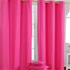 HOMESCAPES Coppia di tende oscuranti decorative, 100% cotone con occhielli, colore rosa fucsia 137 x 182 cm