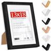 HIMEETIME® 1x Cornice per foto-13x18 cm,legno di ayous,nero,Passepartout 10X15cm,Cornice per foto 13x18 medie con vetro artificiale infrangibile-Montaggio a parete o esposizione da tavolo