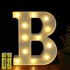 Honphier® - Lettere dell'alfabeto luminose con luci a LED, decorative, a batteria, per ricevimenti, feste, matrimoni, casa o bar (B)