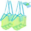 Svalor Borsa per giocattoli da spiaggia, grande, 2 pezzi, borsa a rete per giocattoli di sabbia, giocattolo d'acqua, riutilizzabile e pieghevole, per bambini, per spiaggia, biancheria, vacanze in famiglia