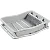 Curver Scolapiatti per stoviglie 24 Piatti con Vassoio - 48 x 10,5 x 38 cm - Grigio