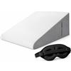 BOODPET Cuscino triangolare in memory foam anti-reflusso con maschera 3D per dormire, sollievo dal mal di schiena, riduzione del russamento, recupero post-operatorio, ideale per adulti e anziani