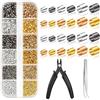 TNSLAND 2200 Pz Perline a Crimpare 2 mm/ 2,5 mm Schiaccini Bigiotteria Distanziatori Perline a Crimpare per la Creazione di Gioielli per Collane Set per Fare Braccialetti Fai da Te Kit