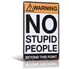 不适用 Targa rustica in metallo con scritta Warning No Stupid People Beyond This Point, decorazione da parete, 20,3 x 30,5 cm