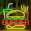 UExnkj-Y Burger Insegna al Neon,Patatine e Bibita Luci al Neon Con pulsante e interruttore dimmerabili, adatto per bar, fast food, vetrine, luci da parete per decorazioni per feste