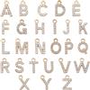 SUNNYCLUE 1 Scatola 26 Pezzi ciondolo con Lettere di Diamanti in Oro e Strass, ciondolo in Lega Dorata con Glitter, Alfabeto ABC Zirconi Cubici