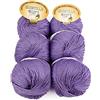 woolove Tricot Cafè Set 6 Scintilla - Filato in Puro Cotone Supermercerizzatoe Antipilling - per Maglieria e Uncinetto - Ferri/Uncinetto 3.50/4.50 mm - 6 Gomitoli da 50g (113m) - Violetto 94, 6 Pezzi