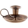 Holyart Candelieri metallo: Portacandela ottone con manico e piattino di altezza 5 cm
