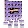 Artisoul® 50 Pezzi Lumini Candela Tealight Premium - Durata 4,5 Ore di Combustione Mini candele - Non profumate e Senza Fumo Privo di Inquinanti - Tè Luci Ceri Votivi Candele da Tè- Viola