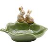 LIDSCURA Portasapone in ceramica a forma di coniglio, grazioso vassoio per sapone da bar, decorativo, a forma di coniglietto, salva-sapone per le mani, contenitore per spugna, portachiavi, gioielli,