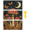 Peacoblue Adesivo per Trasferimento con Strofinatura per Decorazioni Artigianali su Mobili 15x30 cm 3D Funghi, 3 Pezzi Impermeabili UV DTF per Cassetti, Comò, Vetro, Porcellana, Legno, Plastica