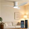 YrgePowk 100CM Ventilatore da Soffitto, Ventilatore da Soffitto con Lampada e Telecomando 6 Velocità Reversibile, Lampada da Soffitto Silenziosa con Ventilatore, LED Fan Plafoniera con Luce, Timer