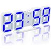 YUANYUYING Sveglie digitali a LED, sveglie 3D, orologio da parete digitale a LED, orologio da parete con numeri a LED e 3 livelli di luminosità, funzione snooze (Bianco + blu)