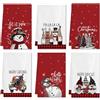 Artscope Set di 6 Buffalo Strofinacci Cucina Natalizio Poppello di Neve e Nani e Albero di Natale Asciugamani da Cucina Natalizie per Divertente Carina Decorazioni Cucina 45x66cm