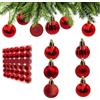 AITODOS TA AiTodos® Set 36 Palline di Natale 3 cm, Palle Natalizie in Plastica Adatte per Decorazioni Natalizie da Interno e da Esterno(Rosso)