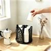 SHAIDOJIO Organizer girevole a 360° per tazze e coperchi, dispenser per tazze di carta a 4 scomparti, porta tazze da caffè nero, per caffetterie, bar, ufficio, cucina, piano di lavoro, bagno, camera