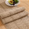 Miuyunya Runner Tavola Juta Macramè 30x183 cm Runner da Tavola Naturale Juta Marrone Lavabile Rustico Autunnale Centro Tavola Moderno Decorazione per Matrimoni Eventi Natale Compleanno
