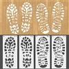 HOWAF Modelli di stencil di Natale, 2 paia di stencil di impronta decorativa di Babbo Natale in plastica, riutilizzabile Babbo Natale Babbo Natale stampa piede Stencil di Natale Accessorio