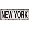 Biopracess Targa in metallo 20,3 x 30,5 cm New York Metal Street Sign, rustico, vintage