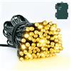 Dalugo Luci Led a Batteria, 3M 30 LED Bianco Caldo Luci Led Natale con Timer, IP65 Impermeabile Luci Stringa a Batteria per Interni all'aperto Xmas Decorazioni (Filo Verde)