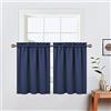 LinTimes, tende oscuranti da cucina, tenda corta con tasca per asta, per finestre piccole, tende termiche, 66 cm x 76 cm, set da 2, blu navy