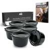 Green BEANS Capsule da caffè in plastica riutilizzabile con filtro in acciaio inox per caffettiere DOLCE GUSTO Confezione da 6 + guida barista GRATUITA [E-Book]