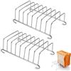 AetherAurora 2 Supporti per Pane Tostato, Argento Toast Porta Pane, Acciaio Inossidabile per 8 Fette di Pane per Friggitrice ad Aria, Griglia di Raffreddamento per Pane, Friggitrice Ad Aria Accessori