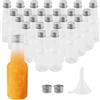 AMANDELIZABE 25 mini bottiglie di liquore da 50 ml, in plastica, con coperchio argentato e imbuto di stoccaggio