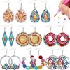 CXINLky 10 paia di orecchini a forma di diamond art painting, 5D, orecchini a forma di mandala, per donne e ragazze 04 mandala