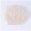 Blausky Passamontagna a piuma, 2 m, nastro in piume di struzzo, con frange, per cucito, artigianato, costumi fai da te, larghezza circa 10-15 cm, beige A