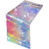 Tranrantic Runner Tavola Discoteca,30x275cm Runner per il Tavolo per la Festa a Tema Discoteca Anni '70-'80,Argento Glitter Tovaglia per Feste da Ballo,Compleanni,Matrimoni(Colorato)