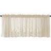 Elchuiaby Chyhomenyc Tenda da cucina in pizzo, piccola tenda corta fresca con tasca per asta, trattamento morbido anti-rughe, per cucina, camera da letto, soggiorno, 137 x 61 cm (beige)