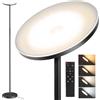 OUTON Lampada da Terra LED Dimmerabile, 4 Temperature di Colore, Telecomando e Controllo Touch, Timer 1H per Soggiorno, Camera da Letto, Ufficio (Nero Opaco)