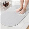 HITSLAM Tappeto Doccia Ovale Antiscivolo Antimuffa - Tappetino per Interno Doccia, Morbido Tappeto in PVC Stile Luffa con Effetto Massaggio Piedi, Asciugatura Rapida Lavabile, 69x40cm, Nero