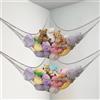 Powkoo Confezione da 2 amache in peluche extra large per animali di peluche, morbida rete portaoggetti per la camera dei bambini, decorazione per la cameretta dei bambini (grigio)