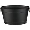 Buddy´s Bar Buddy's Bar - Secchiello del Ghiaccio Ovale per Bevande, 11 Litri, Vasca di Zinco, glacette, raffreddatore per Bottiglie in Acciaio Inossidabile zincato, 40 x 28 cm, Altezza 22 cm, Nero