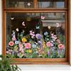 Supzone Adesivi Finestra Vetrofanie Farfalla Fiori Decorazioni Primavera e Estate, Decorazioni per Vetri Anti-Uccelli Adesivi Statici per Finestre