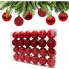 AITODOS TA AiTodos® Set 24 Palline di Natale 5 cm, Palle Natalizie in Plastica Adatte per Decorazioni Natalizie da Interno e da Esterno(Rosso)