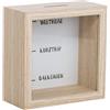 Brandsseller Salvadanaio in Legno con Vetro 14,5x14,5x6,5 cm - Cornice per Risparmi decorativa per regali in denaro e obiettivi di risparmio speciali - Weltreise (Viaggio in tutto il mondo)