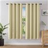 Joydeco Tende Oscuranti per Interni 2 Pezzi L 140 x A 175, Tende Termiche Isolanti con Occhielli per Soggiorno e Camera da Letto Moderne Blackout Curtains, Beige