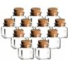 gouveo 12er Set di barattoli di spezie 120 ml angolare con Sughero - Piccoli Bicchieri di Sughero con Blocco di Sughero - Occhiali da stoccaggio Vuoti per Erbe, spezie