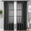 Alaoo Tende Trasparenti, 2 Pezzi Tende Trasparenti in Voile, Curtains Nere con Passanti Morbidi Finestre, per Soggiorno Camera Cameretta Balcone Finestra (142 * 230cm)