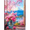 MEIYUDA DIY Diamond Painting Kit Vista dalla finestra Montagna, 5D Pittura Diamante Kit, Diamond Painting Ricamo a Punto Croce Artigianale Per La Decorazione Della Parete Di Casa 30x40cm
