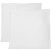 FARFALLAROSSA Coppia di Federe 100% Puro Cotone 60x60 CM, Set di 2 Tessuti per Cuscino Letto, Chiusura a Busta, Tinta Unita, Misura Standard - Bianco