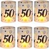 FUyanen 6 Portacandele da Tavolo per 50 Compleanni,Lanterne Antivento Decorazioni Festa Compleanno per Ragazze e Ragazzi,Idea Regalo Adulti con Candele Tealight