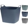 HAC24 Cesto portaoggetti in plastica flessibile, 25 l, con manici, flessibile, per uso domestico