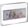 AHANDMAKER Cornice per foto in acrilico trasparente su entrambi i lati con banconota da dollaro senza cornice, cornice per casa, ufficio, scrivania, decorazione per Natale, anniversario, regalo di