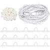 CRASPIRE Treccia Trim Abito da Sposa Bianco Passanti per Bottoni 15 Yards Passante per Bottoni Elastico con 50 Pezzi Bottoni di Perle Abito da Cucire Cerniera Estensore