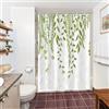 Uiiooazy Tenda Doccia Verde Salvia, Tenda da Doccia Astratta Foglie di Eucalipto Verdi Tenda per Doccia Antimuffa Impermeabile Tessuto in Poliestere Lavabile Tenda da Bagno con 10 Ganci 150x200cm