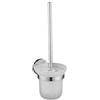 VR VETRINEINRETE Vetrineinrete® Porta scopino in acciaio satinato con bicchiere vetro satinato accessori da bagno porta spazzolone per wc water